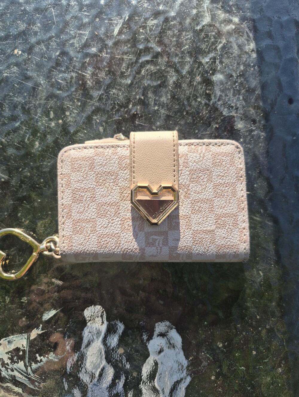 Juicy Couture Pink Heart-Accent Zip Key & Card Holder